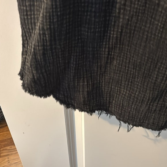 Zenana Outfitters Black Button-Up Dress gauze mineral washed L/XL EUC - Picture 6 of 6